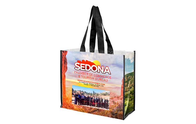 Full Color Laminated Woven Wrap Tote and Shopping Bag